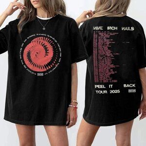 NIN Peel It Back Tour 2025 T-Shirt | Red Spiral Nine Inch Nails Concert Tee